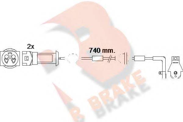 R BRAKE 610446RB Сигнализатор, износ тормозных колодок