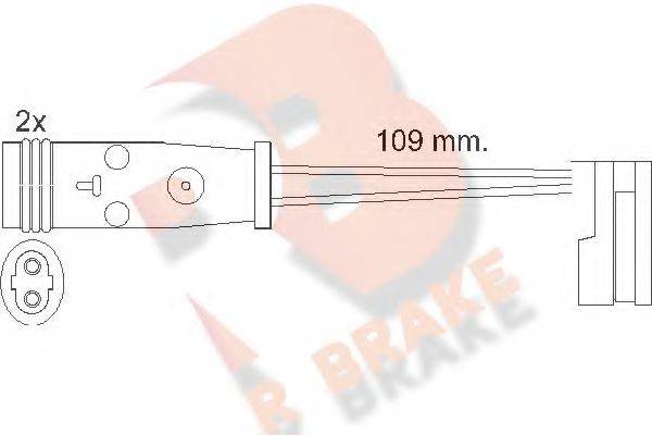 Сигнализатор, износ тормозных колодок R BRAKE 610483RB