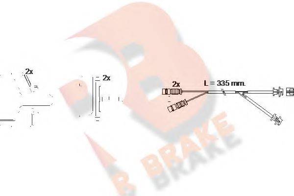 Сигнализатор, износ тормозных колодок R BRAKE 610528RB