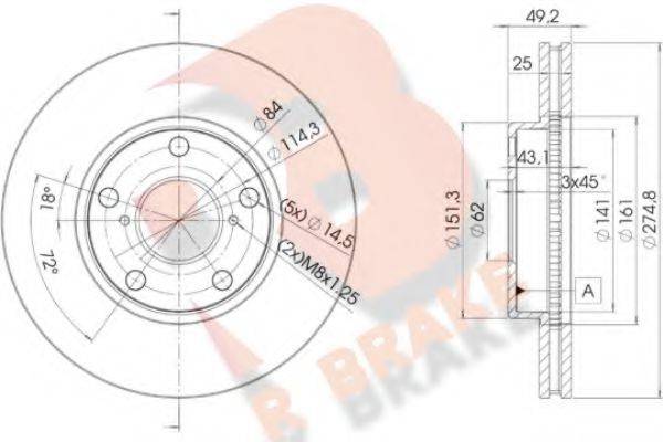 Тормозной диск R BRAKE 78RBD22878