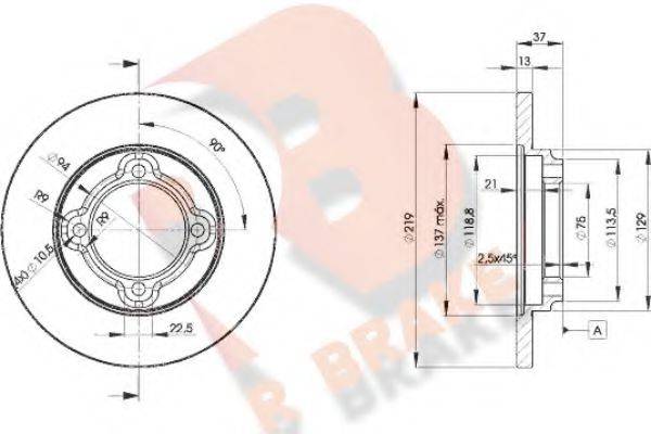 Тормозной диск R BRAKE 78RBD23252