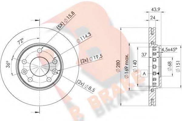 Тормозной диск R BRAKE 78RBD24022