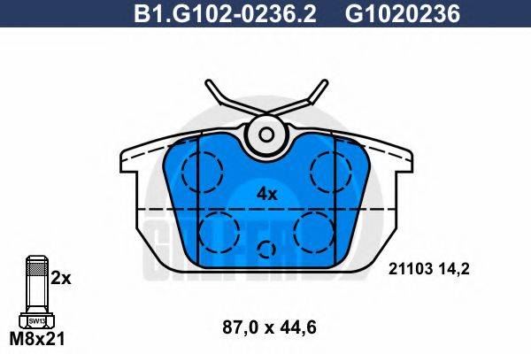 GALFER B1G10202362 Комплект тормозных колодок, дисковый тормоз