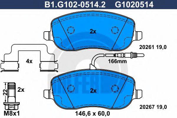 GALFER B1G10205142 Комплект тормозных колодок, дисковый тормоз