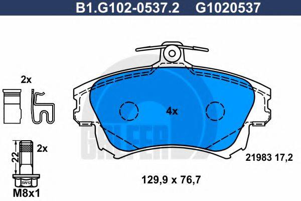 GALFER B1G10205372 Комплект тормозных колодок, дисковый тормоз