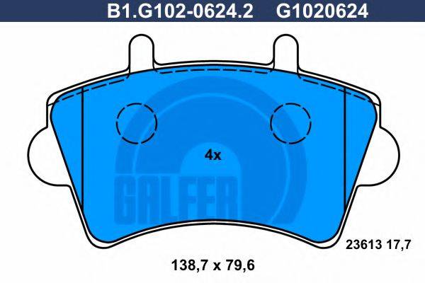 GALFER B1G10206242 Комплект тормозных колодок, дисковый тормоз
