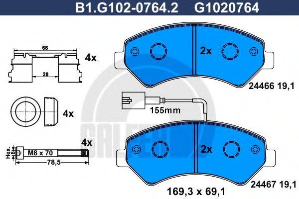 GALFER B1G10207642 Комплект тормозных колодок, дисковый тормоз
