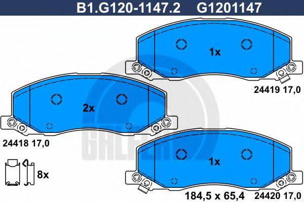 GALFER B1G12011472 Комплект тормозных колодок, дисковый тормоз