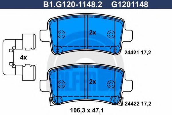GALFER B1G12011482 Комплект тормозных колодок, дисковый тормоз