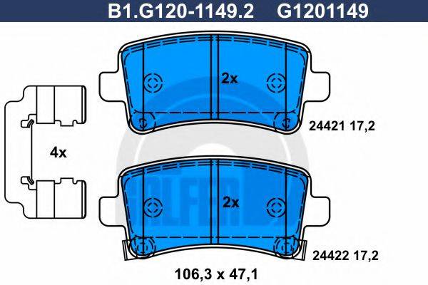 GALFER B1G12011492 Комплект тормозных колодок, дисковый тормоз
