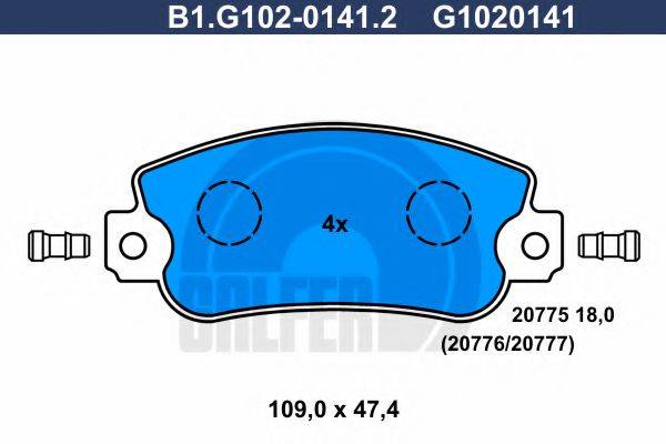 GALFER B1G10201412 Комплект тормозных колодок, дисковый тормоз