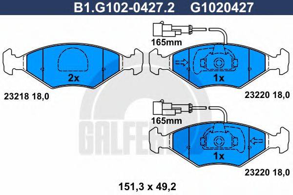 GALFER B1G10204272 Комплект тормозных колодок, дисковый тормоз
