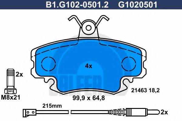 GALFER B1G10205012 Комплект тормозных колодок, дисковый тормоз