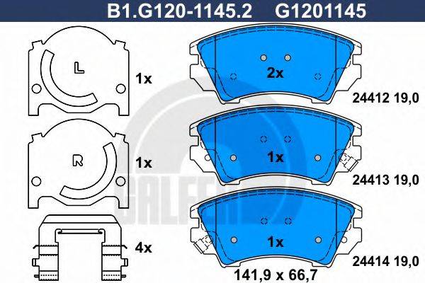 GALFER B1G12011452 Комплект тормозных колодок, дисковый тормоз