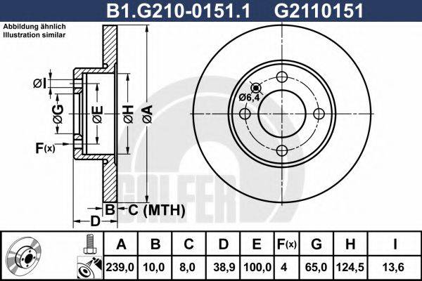 Тормозной диск GALFER B1.G210-0151.1