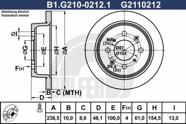 GALFER B1G21002121 Тормозной диск