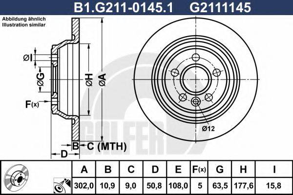 GALFER B1G21101451 Тормозной диск