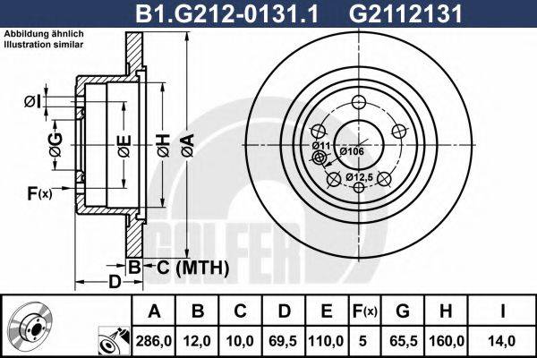 GALFER B1G21201311 Тормозной диск