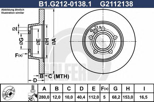 Тормозной диск GALFER B1.G212-0138.1