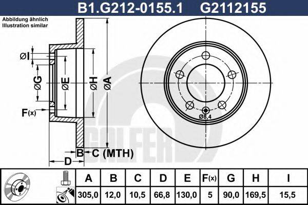 GALFER B1G21201551 Тормозной диск