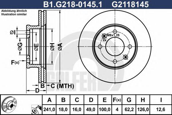 GALFER B1G21801451 Тормозной диск