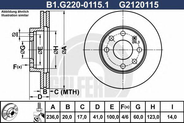 Тормозной диск GALFER B1.G220-0115.1