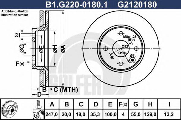 Тормозной диск GALFER B1.G220-0180.1