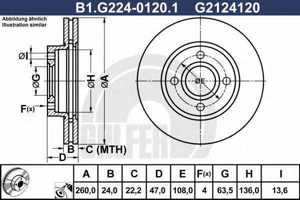 Тормозной диск GALFER B1.G224-0120.1