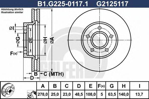 Тормозной диск GALFER B1.G225-0117.1