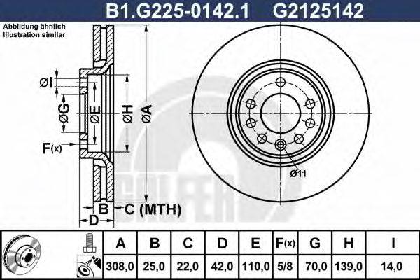 GALFER B1G22501421 Тормозной диск