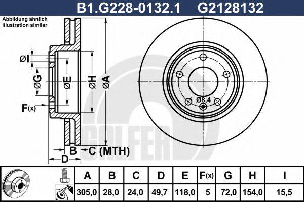GALFER B1G22801321 Тормозной диск
