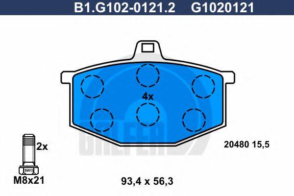 GALFER B1G10201212 Комплект тормозных колодок, дисковый тормоз