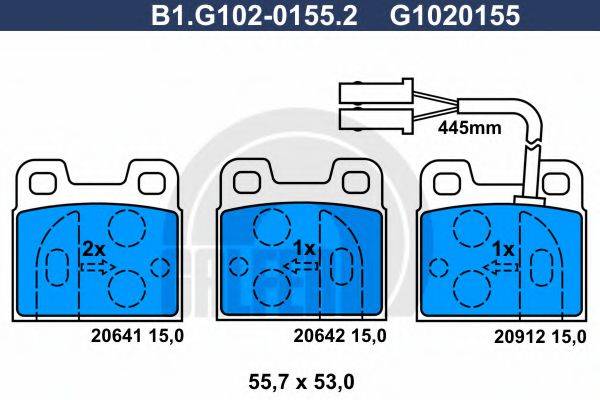 GALFER B1G10201552 Комплект тормозных колодок, дисковый тормоз