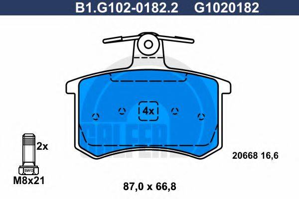 GALFER B1G10201822 Комплект тормозных колодок, дисковый тормоз