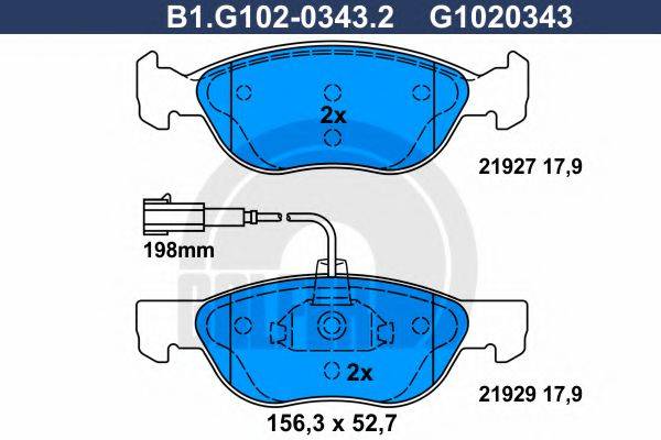 GALFER B1G10203432 Комплект тормозных колодок, дисковый тормоз