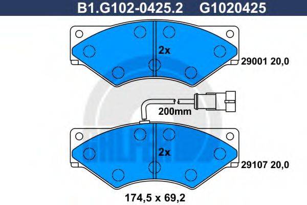 GALFER B1G10204252 Комплект тормозных колодок, дисковый тормоз