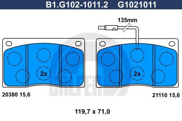 GALFER B1G10210112 Комплект тормозных колодок, дисковый тормоз