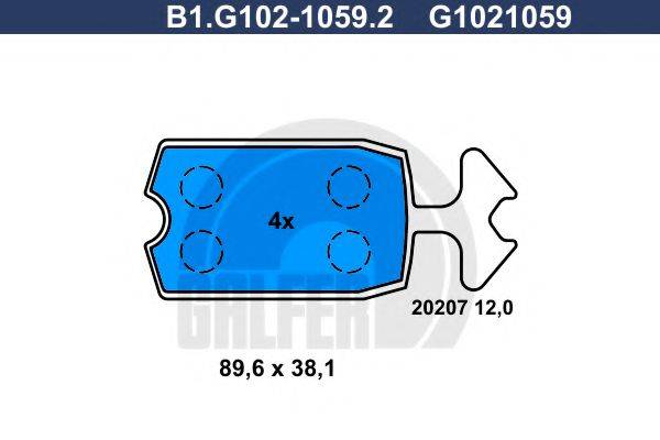 GALFER B1G10210592 Комплект тормозных колодок, дисковый тормоз