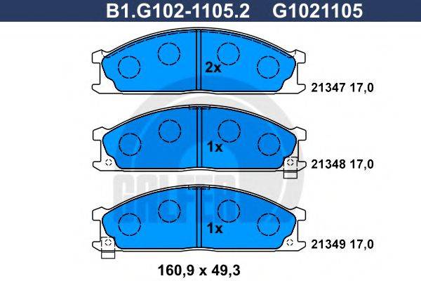 GALFER B1G10211052 Комплект тормозных колодок, дисковый тормоз