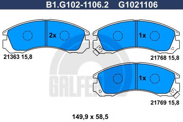 GALFER B1G10211062 Комплект тормозных колодок, дисковый тормоз