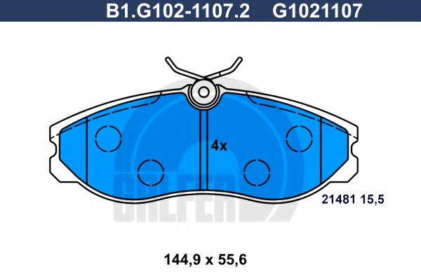 GALFER B1G10211072 Комплект тормозных колодок, дисковый тормоз