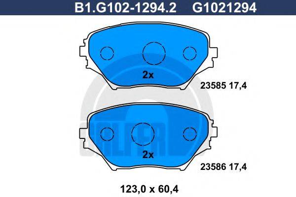 GALFER B1G10212942 Комплект тормозных колодок, дисковый тормоз