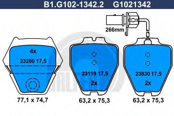 GALFER B1G10213422 Комплект тормозных колодок, дисковый тормоз