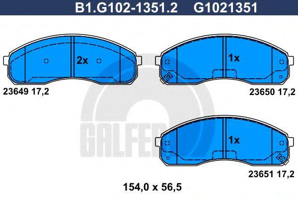 GALFER B1G10213512 Комплект тормозных колодок, дисковый тормоз