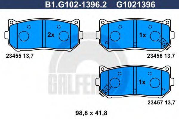 GALFER B1G10213962 Комплект тормозных колодок, дисковый тормоз