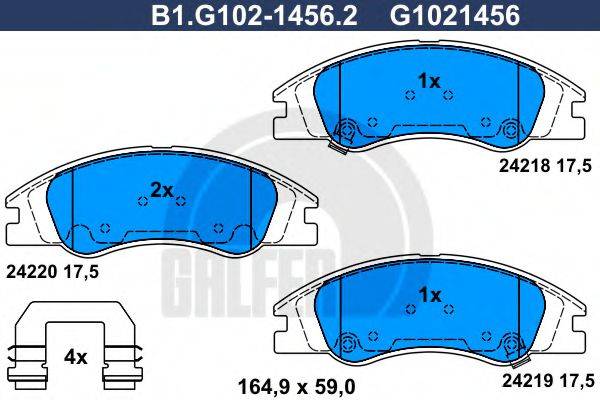 GALFER B1G10214562 Комплект тормозных колодок, дисковый тормоз