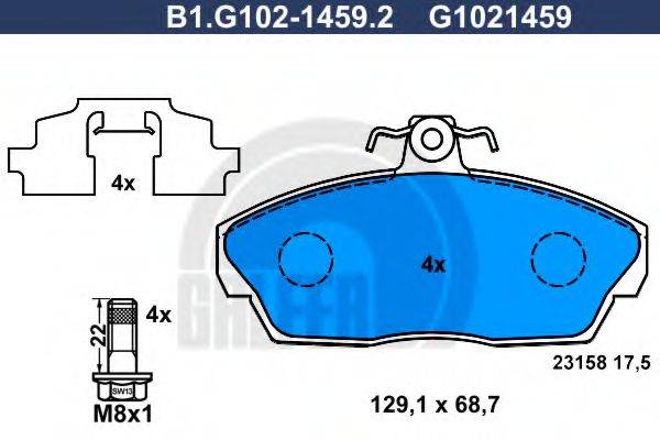 GALFER B1G10214592 Комплект тормозных колодок, дисковый тормоз