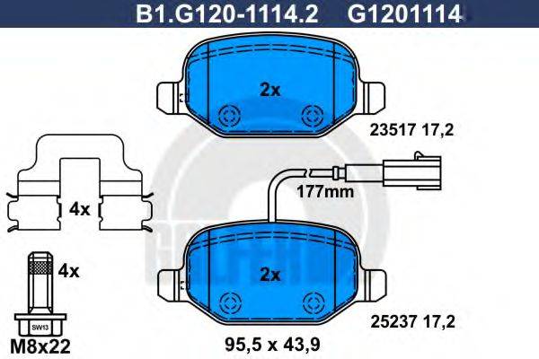 GALFER B1G12011142 Комплект тормозных колодок, дисковый тормоз