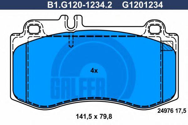 GALFER B1G12012342 Комплект тормозных колодок, дисковый тормоз