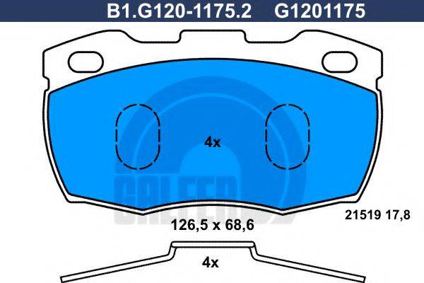 GALFER B1G12011752 Комплект тормозных колодок, дисковый тормоз